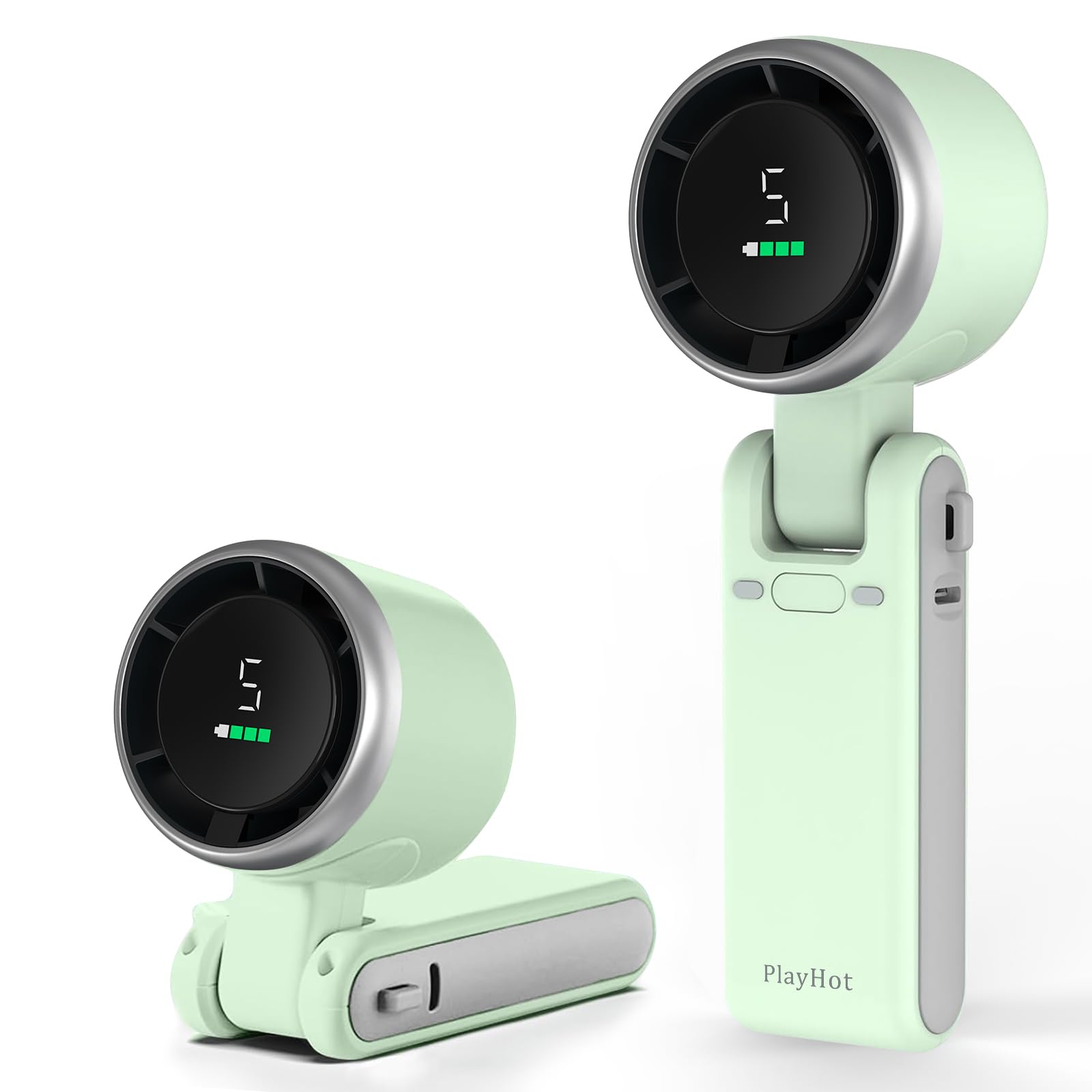 Portable Handheld Turbo Fan, 5 Gear Wind, Battery Operated, Up to 12 Working Hours, 3 IN 1 Hand Fan with Air Turbo Tech Cooling Fan for Outdoor Activities, Travel, Beach (Black)